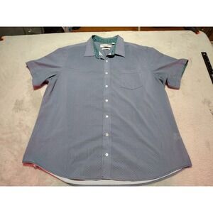 Nick Graham Shirt Mens 2XL Blue Short Sleeve Button Up Designer City Lightweight